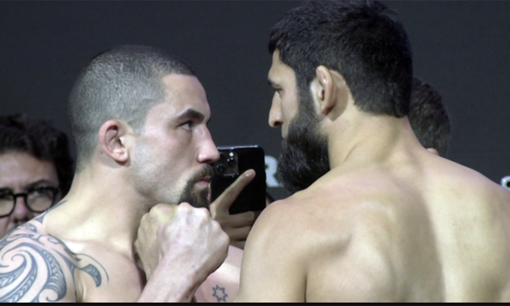 Video: UFC 308 ceremonial weigh-in faceoffs with Chimaev-Whittaker, ‘Shara Bullet,’ RDA, more