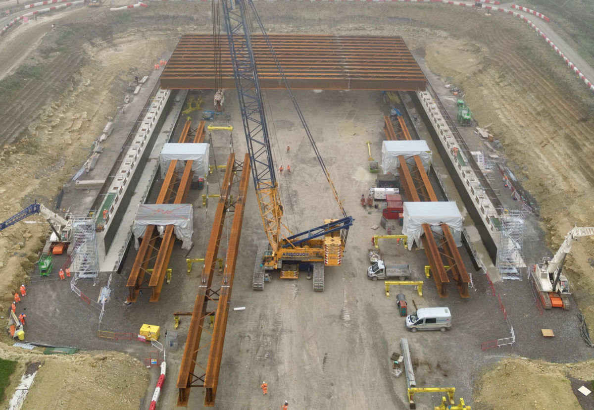 HS2 green bridge deck takes shape